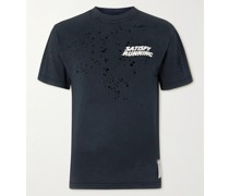 T-Shirt aus MothTech™-Baumwoll-Jersey in Distressed-Optik mit Logoprint
