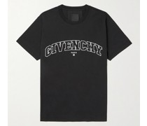 T-Shirt aus Baumwoll-Jersey mit Logostickerei