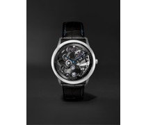 Slim d'Hermès Squelette Lune 39,5mm Automatic Uhr aus Titan mit Alligatorlederarmband, Ref.-Nr. 053606WW00