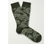 Socken aus Jacquard aus einer Baumwollmischung