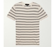 Gionni schmal geschnittenes T-Shirt aus gestreifter Seide