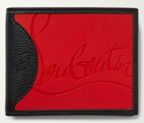 Portemonnaie aus Leder und PU mit Logoprägung