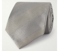 Gestreifte Krawatte aus Seiden-Jacquard, 8,5 cm