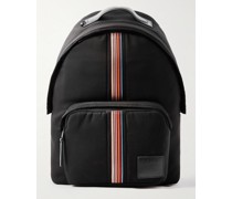 Rucksack aus Mesh mit Lederbesatz und Detail mit Streifen