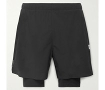 2-in-1 gerade geschnittene Shorts aus Dot-Air®-Mesh