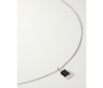 Valor rhodinierte Anhängerkette mit Onyx