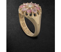Jää Gold, Sapphire and Diamond Signet Ring