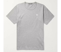 Nash T-Shirt aus meliertem Baumwoll-Jersey mit Logoapplikation