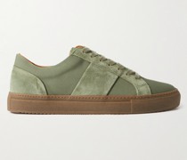 Larry Suede-Trimmed Cotton-Canvas Sneakers