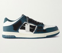 Skel-Top Colour-Block Leather and Suede Sneakers