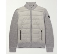 Logo-Appliquéd Padded Quilted Recycled-Shell and Wool-Blend Jacket
