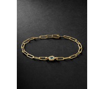 Armband aus recyceltem Gold mit Aquamarin