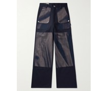 Gerade geschnittene Hose aus Baumwoll-Canvas mit sonnengebleichten Partien