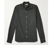 Grandad-Collar Cotton-Corduroy Shirt