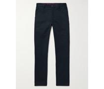 Gerade geschnittene Chino aus Stretch-Baumwoll-Twill