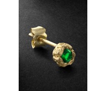 Einzelner Ohrstecker aus recyceltem Gold mit Smaragd