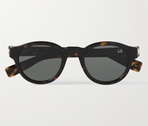 Sonnenbrille mit rundem Rahmen aus Azetat in Schildpattoptik