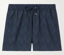 Gerade geschnittene kurze Badeshorts aus Jacquard