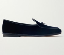 Marphy Loafers aus Samt mit Lederbesatz und Verzierung