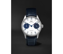 Portugieser Automatic 42,3 mm Uhr aus Edelstahl mit Alligatorlederarmband, Ref.-Nr. IW500715