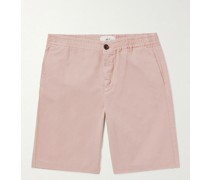 Dock Shorts mit geradem Bein und elastischem Bund aus Biobaumwoll-Twill in Stückfärbung