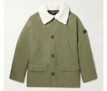 Parka aus Gabardine aus einer Baumwollmischung mit Shearling-Besätzen