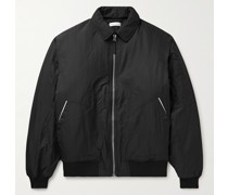 Wattierte Bomberjacke aus Nylon mit Webbandbesatz