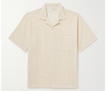 Landon Hemd aus Baumwolle mit Lochstickerei und Reverskragen