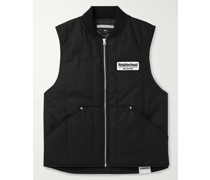 Wattierte Weste aus Twill mit Logoapplikation