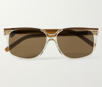 Sonnenbrille mit eckigem Rahmen aus Azetat