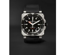 BR 03-92 Diver Automatic 42mm Stainless Steel and Rubber Watch, Ref. No. BR0392-­D-­BL-­ST/SRB