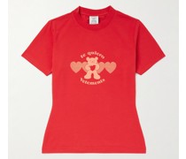 Te Quiero schmal geschnittenes T-Shirt aus Stretch-Baumwoll-Jersey mit Logoprint