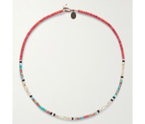 Armband mit mehreren Steinen und Details aus Silber