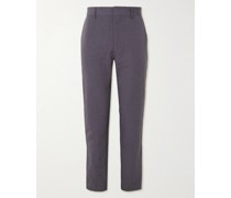 Straight-Leg Cotton and Linen-Blend Trousers