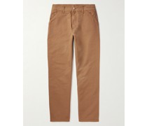 Single Knee gerade geschnittene Hose aus Biobaumwoll-Canvas