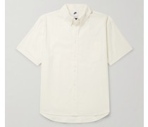 Hemd aus Seersucker aus einer Baumwollmischung mit Button-Down-Kragen