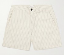 Shorts aus Twill aus einer Baumwollmischung mit Nadelstreifen