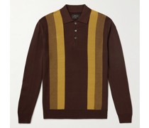 Pullover aus Jacquard-Strick mit Streifen und Polokragen