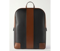 Stepan 72 Rucksack aus beschichtetem Canvas mit Logoprägung und Lederbesätzen