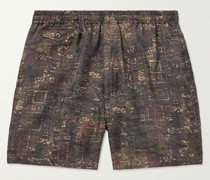 Beach gerade geschnittene Shorts aus Twill mit Print