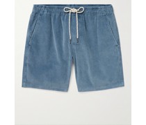 Gerade geschnittene Shorts aus Cord aus einer Biobaumwollmischung mit Kordelzugbund