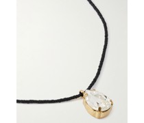 The Solitaire Gold-Tone and Cord Necklace