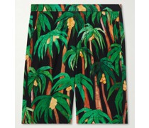 Gerade geschnittene Shorts aus bedrucktem LENZING™ ECOVERO™