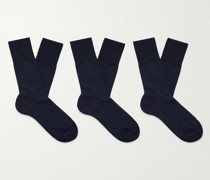 Three-Pack Airport Stretch Wool-Blend Socks