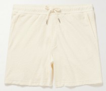 Gerade geschnittene Shorts aus Baumwollfrottee mit Kordelzugbund