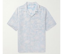 Air Hemd aus Webstoff mit Blumenprint und wandelbarem Kragen