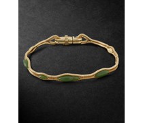 Fluid Thick Armband aus 18 Karat Gold mit Nephrite-Jade