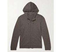 Stretch Cotton and Cashmere-Blend Zip-Up Hoodie