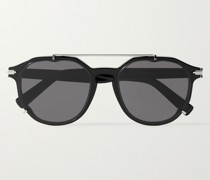 DiorBlackSuit RI Sonnenbrille mit rundem Rahmen aus Azetat und silberfarbenen Details