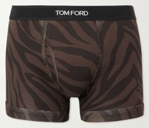 Retropants aus Stretch-Baumwolle mit Zebraprint